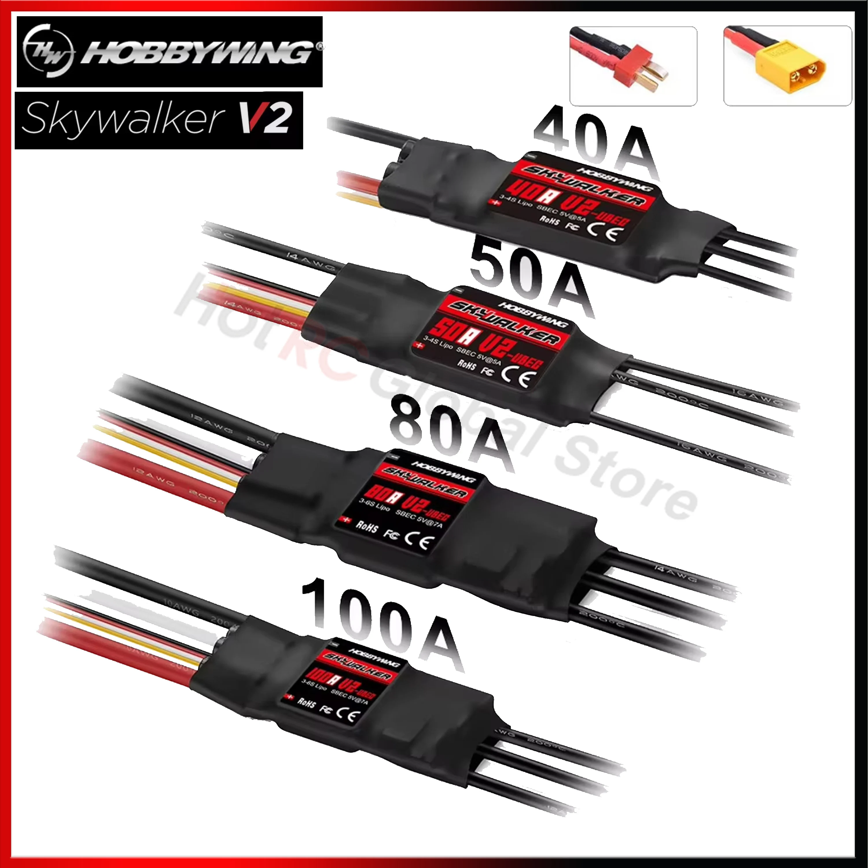 Rc Hobby Motors - HOBBYWING 스카이워커 V2 시리즈 브러시리스 ESC
