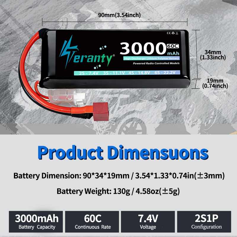 테란티 2S 3000mAh 리포 배터리 7.4V 60C - Rc Hobby Models 리뷰 및 가격